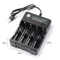18650 Battery Charger Black 1 2 4 Slots AC 110V 220V Dual For 18650 Charging 3.7V Rechargeable Lithium Battery 4 Ports Charger. 