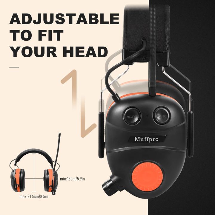 Muffpro%20Bluetooth%20Hearing%20Protection%20FM/AM%20Radio%20Headphones,%2025dB%20Noise%20Cancelling%20Earmuffs%20-%20Image%206