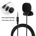 MC01A Portable External 3.5mm Hands-Free Mini Wired Collar Clip Lapel Lavalier Microphone for PC Laptop Lound Speaker. 