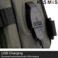KISMIS Men's Multifunction  Messenger Bag Shoulder Cloth Chest Bags Crossbody Casual Man USB Charging Handbag. 