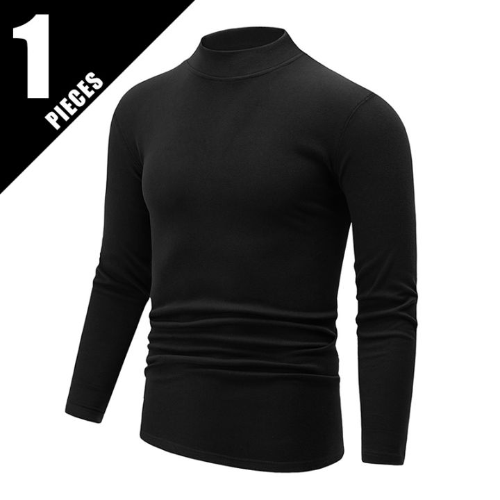 4/1%20Piece%20Autumn%20And%20Winter%20Men's%20Semi%20High%20Neck%20Warm%20Windproof%20Base%20Top%20Solid%20Color%20Versatile%20Youth%20Casual%20Sports%20Thick%20Base%20T-%20-%20Image%207