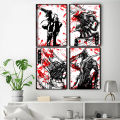 Watercolor cartoon japanese anime poster chainsaw man manga japanese style home Decoration aesthetic Canvas Painting Wall Art. 