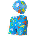 F5 cute cartoon children's swimming trunks + hat. 