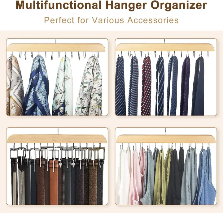 8%20Hook%20Wooden%20Hanger%20for%20Clothes%20Hanging%20Rack%20Multi%20Hook%20Wardrobe%20Accessories%20Lingerie%20Belts%20Scarfs%20Tops%20Bras%20For%20Women%20-%20Image%204