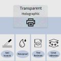 Clear Holographic Dot,Transparent Self-Adhesive Thermal Paper Rolls: 57mm X 3m, Compatible with Most Mini Printers. 