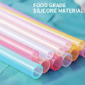 6 PCS Transparent Silicone Straws Reusable Food Grade Bendable Straight Drinking Straw With Cleaning Brush Set Party Accessory. 