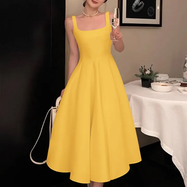 ZANZEA%20Women%20Sleeveless%20Tank%20Dress%20Vintage%20Solid%20A-line%20Dresses%202024%20Summer%20Holiday%20Waisted%20Robe%20Casual%20Square%20Collar%20Midi%20Robe%20-%20Image%207