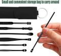 6Pcs/set Ear Cleaner Ear Wax Pickers Stainless Steel Earpick Wax Remover Piercing Kit Earwax Curette Spoon Care Ear Clean Tools. 