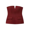 TFMLN Spring Summer Women Strapless Crop 2025 Tops Basic Sleeveless Office Lady Tops Trend Street Classic Solid Tube Tops. 