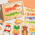 Animal Pattern Matching Memory Game for Kids - Wooden Montessori Educational Toy for Halloween &  . 