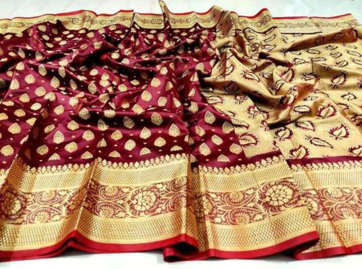 Tangail new soft Silk katan saree without blouse piec