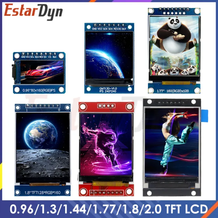 TFT Display 0.96/1.3/1.44/1.77/1.8/2.0 inch IPS 7P SPI HD 65K TFT Full Color LCD Module ST7735 Drive  For Arduino