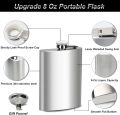 LMETJMA 1 4 5 6 7 8 9 10 oz Stainless Steel Hip Flask with Funnel Pocket Hip Flask Alcohol Whiskey Hip Flask Screw Cap KC0139. 