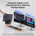 PULWTOP 11 In 1 Vertical Docking Station With Dual HDMI 4K Three USB Ten Gbps Ethernet For Type C Laptop Computer Hub Stand. 