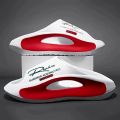 Lightweight EVA men's slide | Black and white cartoon design, exposed toes, comfortable all year round, casual indoor/outdoor us. 