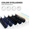 Ombre Green Red Brown Blue Purple Color Eyelash Extension Individual Faux Mink Eyelashes Gradient False Lashes for Makeup Tool. 