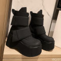 Fashionable versatile height increasing women's boots new spring autumn casual comfortable thick soled women's shoes. 