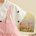 Girl Kid's Dress Summer Two Heart-Shaped Printed Casual Girls' Dress Sweet Baby Girl Clothes. 