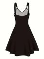 European and American Fashion Plus Size Women's Spring and Summer New Butterfly Print V-Neck Dress Sleeveless A-Line Camisole Dr.