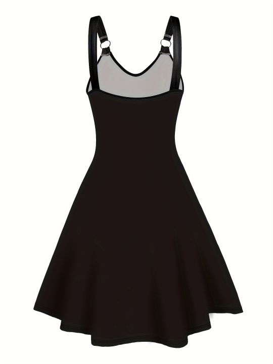 European%20and%20American%20Fashion%20Plus%20Size%20Women's%20Spring%20and%20Summer%20New%20Butterfly%20Print%20V-Neck%20Dress%20Sleeveless%20A-Line%20Camisole%20Dr%20-%20Image%202