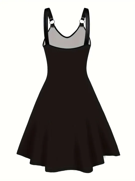 European%20and%20American%20Fashion%20Plus%20Size%20Women's%20Spring%20and%20Summer%20New%20Butterfly%20Print%20V-Neck%20Dress%20Sleeveless%20A-Line%20Camisole%20Dr%20-%20Image%202