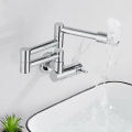 Solid Brass Wall Mounted Pot Filler Sink Single Cold Water  Faucet Tap Folding Swivel Tap. 