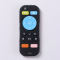Baby silicone remote control teether baby anti-eating hand teething stick cartoon soothing bite toys. 