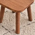 1pc All Solid Wood Shoe Changing Stool, Small Walnut Color Stool For Living Room, Entrance, Bathroom, Bedroom, Kitchen. 