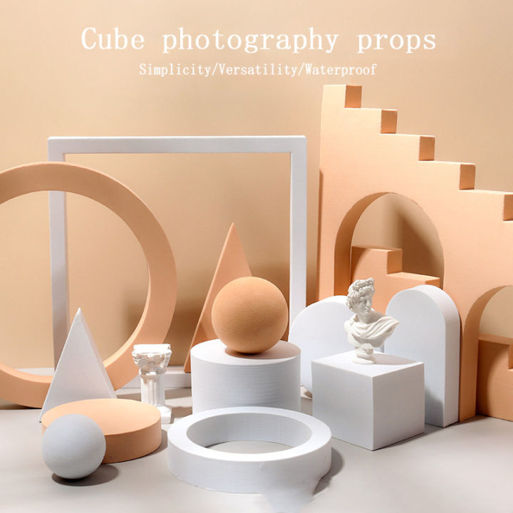 Cube photography prop, trapezoidal hollow geometric photography ornament, photography background, minimalist photography prop