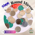 14mm Round Shape Mirror for Jewellery Making, Lippan Art & DIY Craft Work.