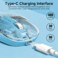 Transparent wireless dual-mode 2.4G Bluetooth rechargeable computer mouse for pc laptop. 