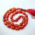Oval Shape Yamni Aqeeq Stone Tasbeeh 8mm by 12mm Size | Muslim Prayer Beads. 
