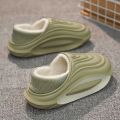 Winter Thickened Slip Resistant Lined Slippers Lightweight EVA Indoor Outdoor Home Leisure Shoes with Soft Fabric Lining.