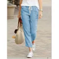 Autumn Cotton Women's Pants Y2K Black Drawstring Elastic Waist Casual Pants Female Loose Fashion Elegant Ladies Bottom. 