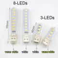 1PC Portable Mini 3/8/10/20/24 LED 5V USB DC Warm White Lamp Book Reading FLashlight Night Light Lighting for Lighting Computer. 