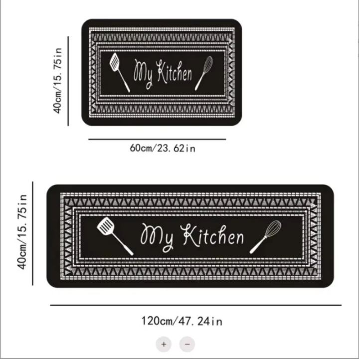 VIKAMA%201PC%20Kitchen%20Crystal%20Velvet%20Floor%20Mat%20Non-Slip%20Waterproof%20Washable%20Comfortable%20and%20Soft%20Standing%20Long%20Carpet%20Home%20Decor%20-%20Image%202