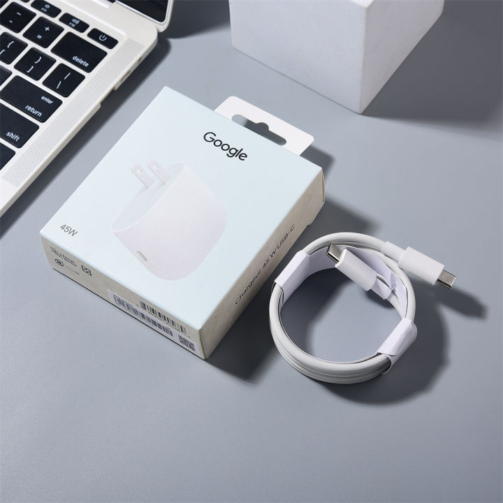 💯 Original Google Pixel 45W book Charger US Plug Fast Charging Power Adapter USB C to C Cable For Pixel 9, 9pro ,9 Pro XL 8 7 6 5Pro 8A 7A