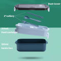 1pc 1400ml Double-layer Lunch Box Portable Compartment Food Box Microwave Lunch Box With Fork Chopsticks And Spoon Picnic Fresh.