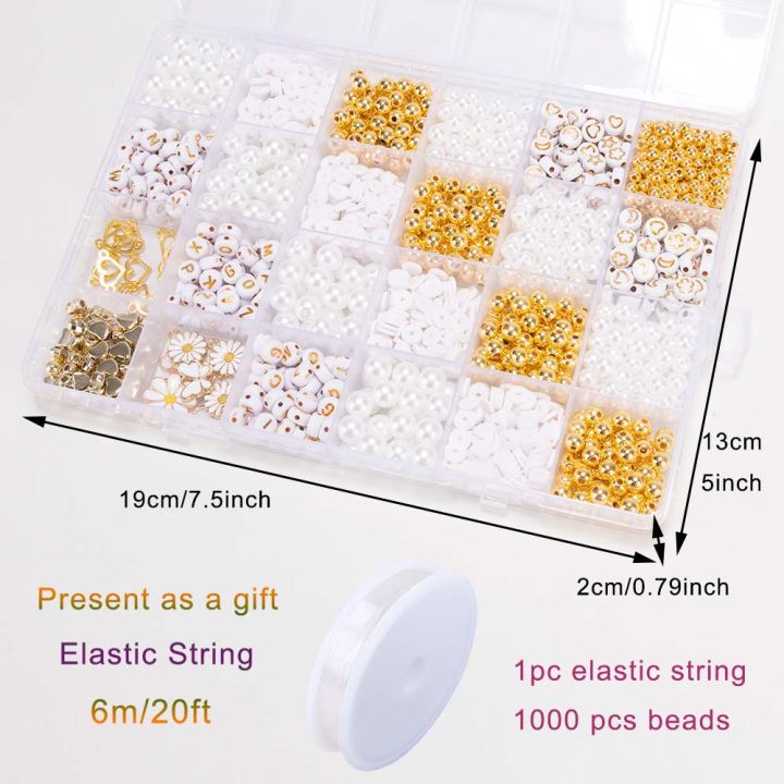 DIY%20Clay%20Beads%20Bracelet%20Making%20Kit,%20Flat%20Beads%20for%20Friendship%20Jewelry%20Making,Pearl%20Polymer%20Beads%20with%20Charms%20Gifts%20for%20Girls%20-%20Image%202