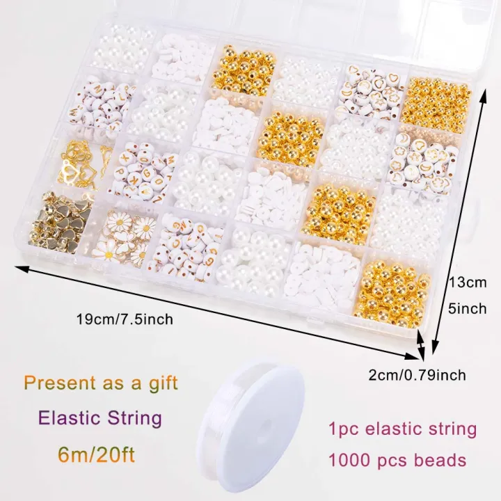 DIY%20Clay%20Beads%20Bracelet%20Making%20Kit,%20Flat%20Beads%20for%20Friendship%20Jewelry%20Making,Pearl%20Polymer%20Beads%20with%20Charms%20Gifts%20for%20Girls%20-%20Image%202