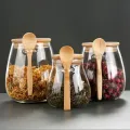 Hermetic Containers for Food Storage Pots Glass Jar With Lid Sealed Container Sugar and Tea Cans Airtight Kitchen Coffee Jars. 