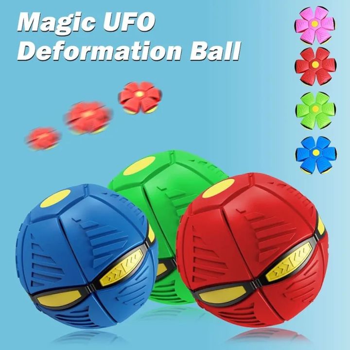 Frispee Ball UFO Magic Ball | Portable Glowing Flying Toys Creative Fly Saucer Stomp Magic Balls | Decompression Flying Flat Throw Disc Balls Toy for Childrens Outdoor Sports Kids Gift