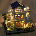 NEW DIY Wooden Mini Seaside Villa Miniature Building Kits Doll Houses With Furniture Casa Dollhouses for Friends Birthday . 