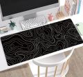 Gaming Mouse Pad Keyboard Pad 220x180x2MM Topographic Mouse Pad Black and White Mouse Pad for Keyboard with Anti-Sl. 