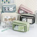 9-layer Large Capacity Pencil Case with Transparent Compartment and Magnetic Button Flip for Retrieval. 