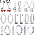 925 Sterling Silver Earring For Woman Pendientes Original Hoop Earring Star Cherry Heart Fashion Jewelry.