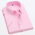 White Short-sleeved Shirt Men's Summer New Solid Color Ice Silk Thin Business Formal Casual Office No-iron Shirt Large Size 5XL. 