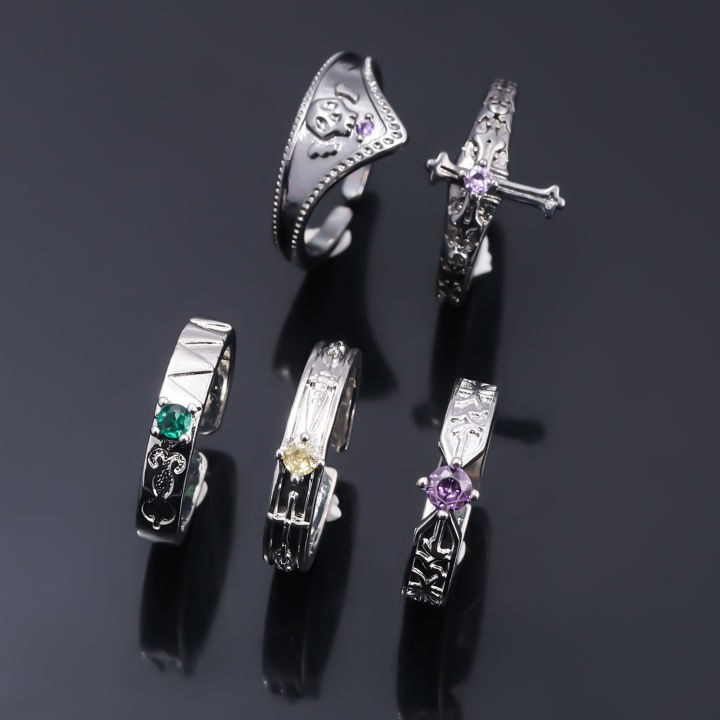 Anime Hunter×Hunter Ring GON Killua Zoldyck Kurapika Feitan Chrollo Metal Adjustable Rings Jewelry Prop Accessories Gift