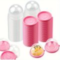 50Pcs Cupcake Carriers with Clear Lid - Disposable Mid-Autumn Festival Mooncake Mold Boxes for Christmas, Halloween, Wedding. 