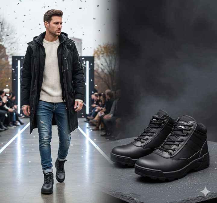 swat%20Work%20Men's%20Sublite%20Cushion%20Tactical%20Mid%20Cut%20Soft%20Toe%20Shoe%20Black%20Military%20Boot%20-%20Image%204